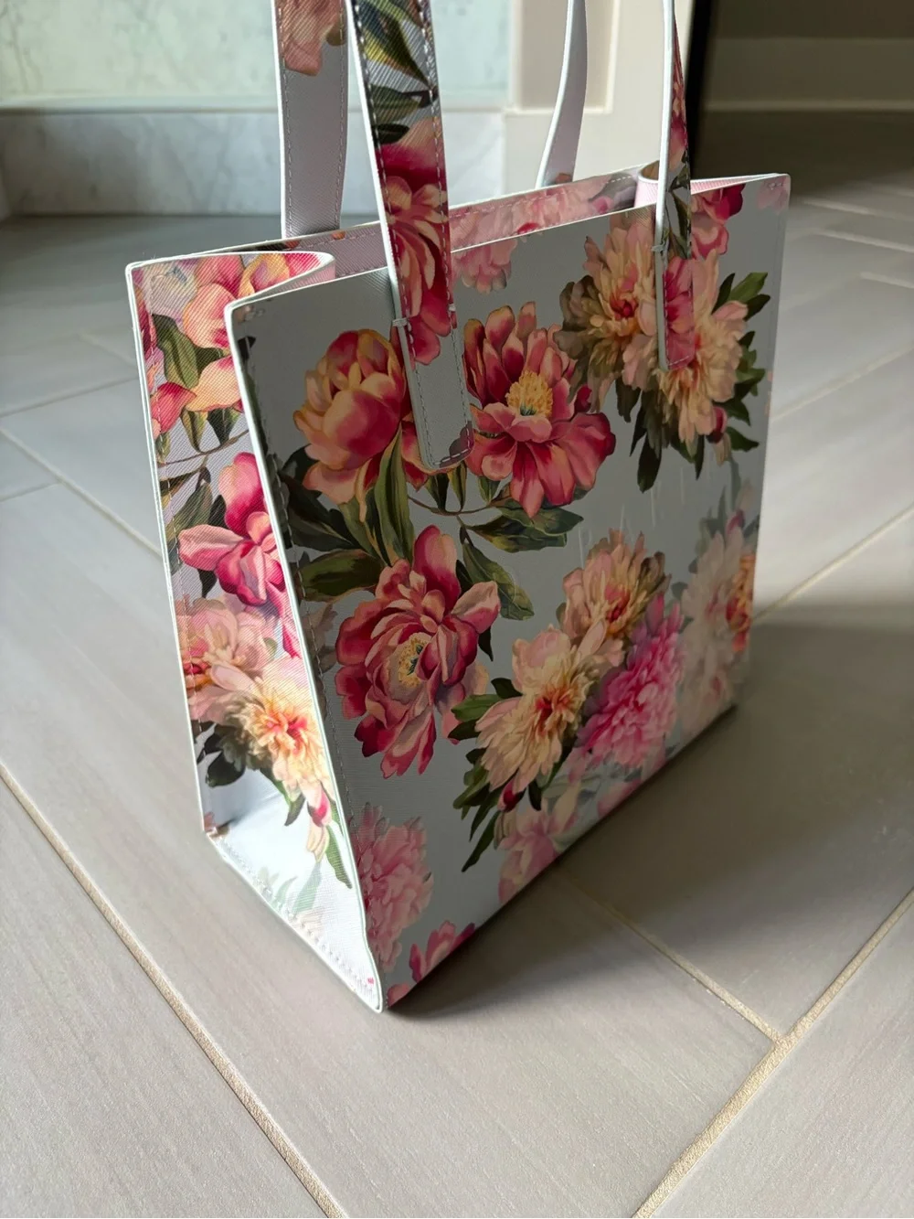 Ted Baker Floral Print Pink and Cream Tote